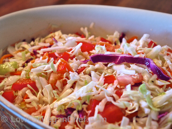 Fat Free Raw Vegan Cabbage Slaw - Costa Rican Style