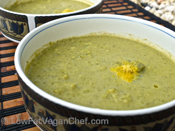 Low Fat Vegan Chef's Oil Free Cream Of Broccoli Soup