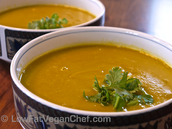 Low Fat Vegan Chef's Oil Free Thai Pumpkin Soup