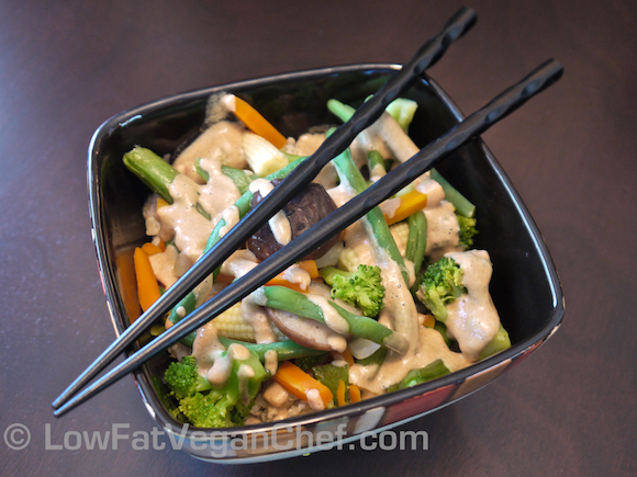 Asian Vegetable Stir Fry in Tahini Sauce 