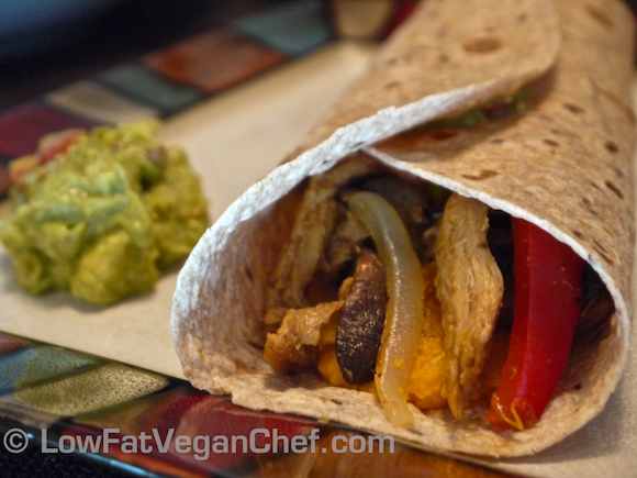 Vegan Soy Curl Fajitas With Yams (Sweet Potatoes) 