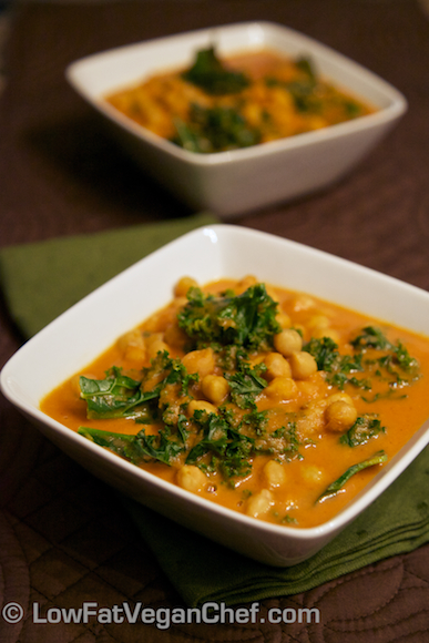 Creamy Plant-Based Coconut Kale and Chickpea Curry Recipe (Vegan)