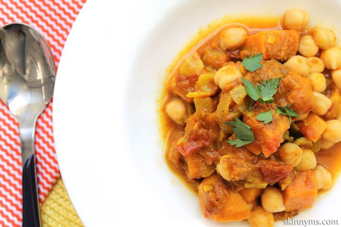 Spicy Plant-Based Potato and Chickpea Stew from SkinnyMs.com (Vegan)