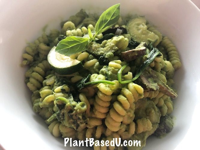 Oil-Free Plant Based Cannellini Bean Basil Pesto (Low Fat Vegan Pesto)